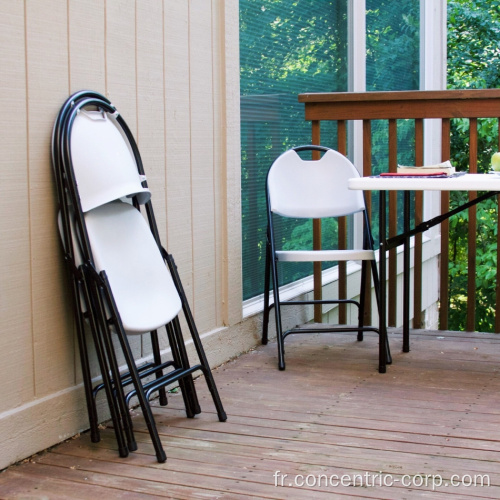 Chaise pliante en plastique blanc de qualité supérieure d'une capacité de 650 lb